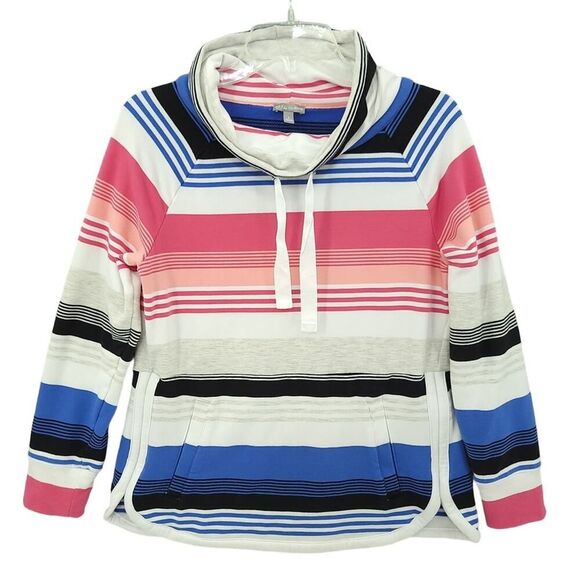 T by Talbots Striped Funnel Neck Sweatshirt SM - Picture 2 of 11